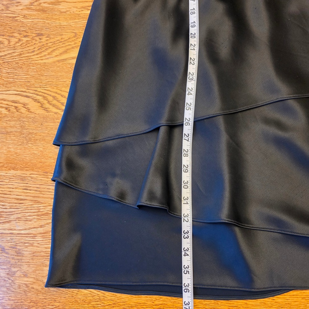 Jones New York Black Halter Tiered Cocktail Dress Size 8 Satin‎ Formal Midi - Picture 5 of 13